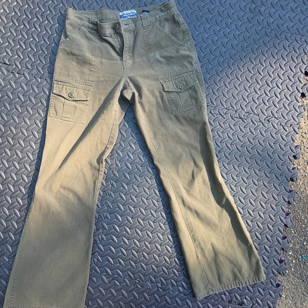 Limited Too Vintage Y2K Cargo Pants Olive Green Utility Flare 100%Cottn 5JR